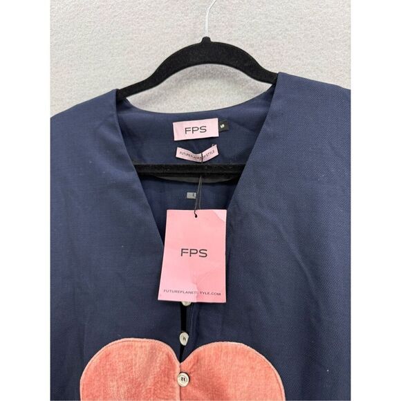 NWT Future Planet of Style FPS Womens Navy Blue Queen of hearts Midi Dress Small - Picture 5 of 10